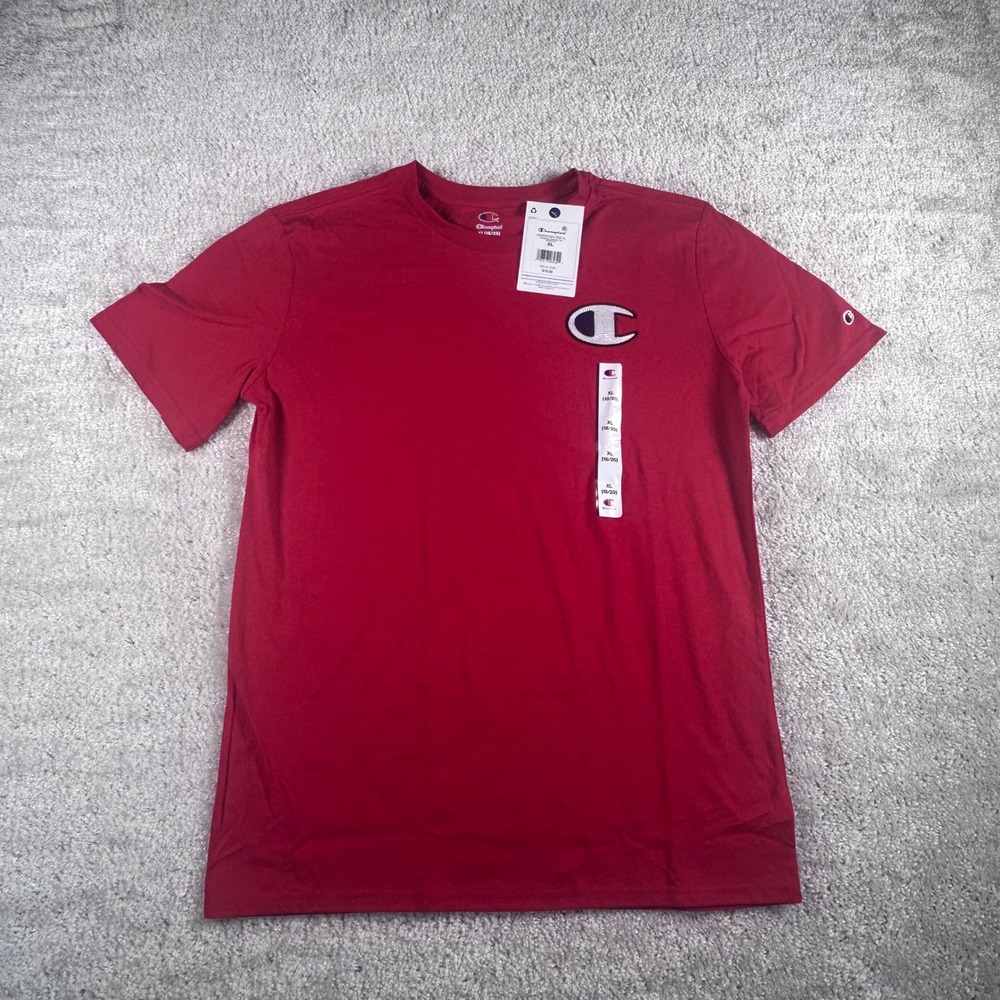 Champion Boys XL 18/20 Signature Graphic Tee Tango Red C926SK7003-TRD-XL NWT